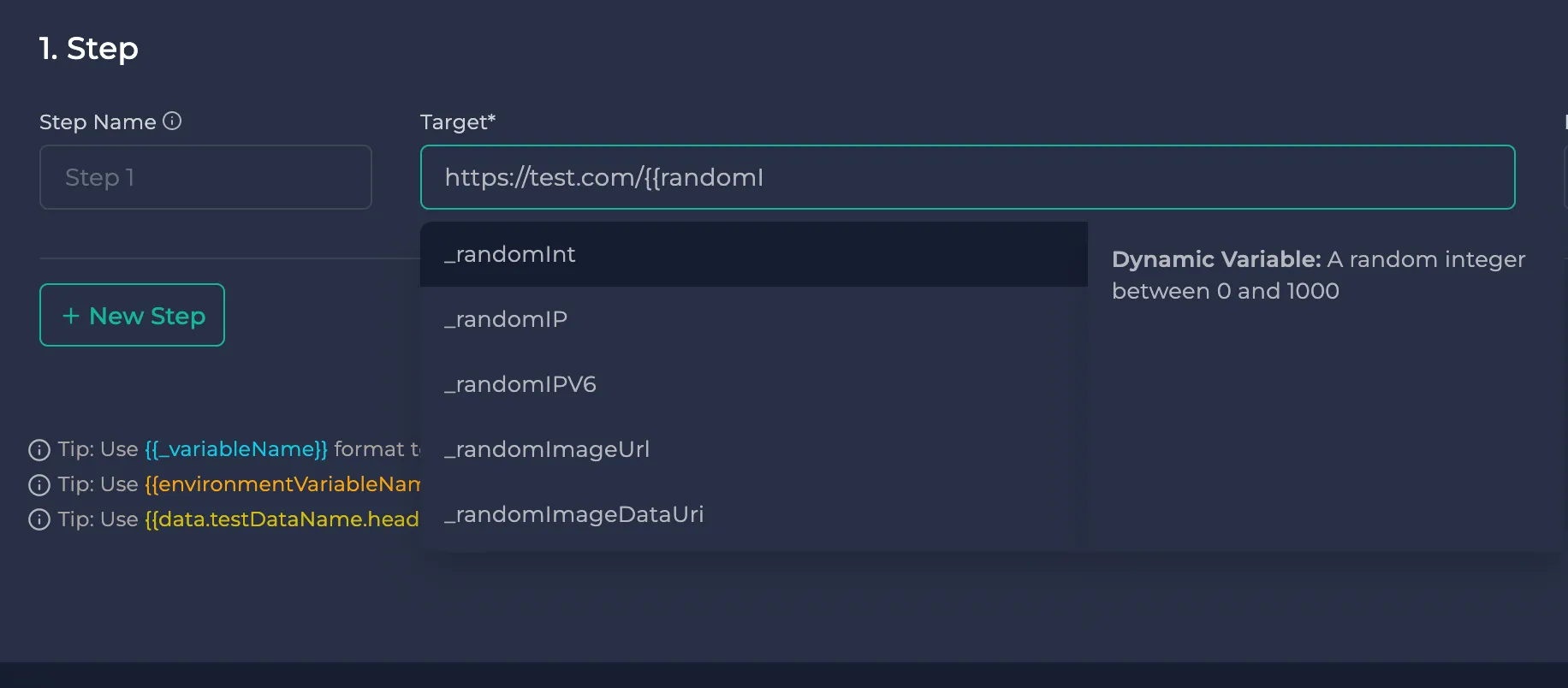 Anteon Dynamic Variable Feature